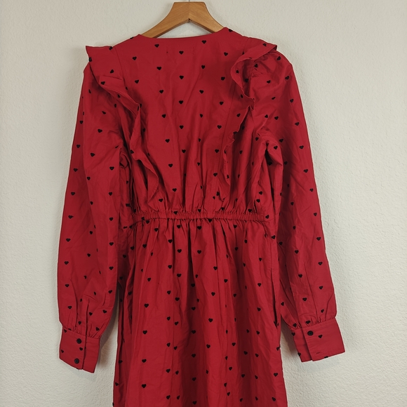 HATCH Maternity The Mae Midi Long Sleeve Shirt Dress Heart Print Size 0-XS - Picture 16 of 16